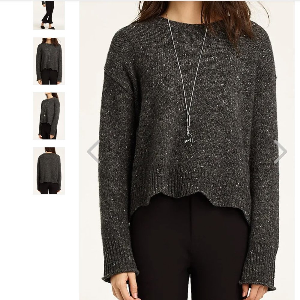 🔥Sales - Rebecca Minkoff Cecelia Sweater Scalloped hem in Dark Grey